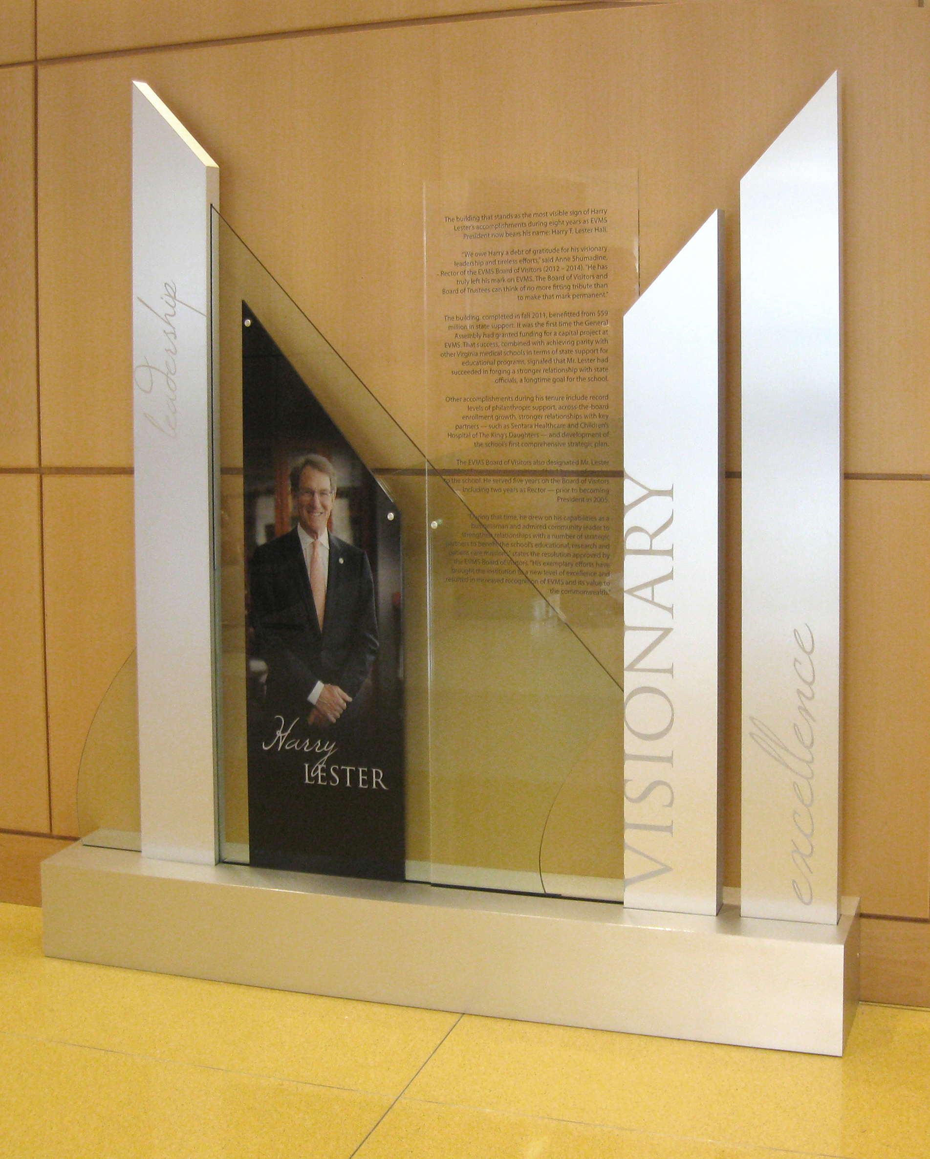 freestanding glass donor wall