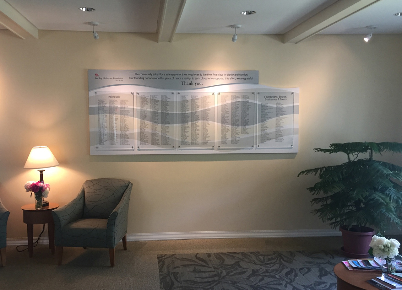 clear change donor wall