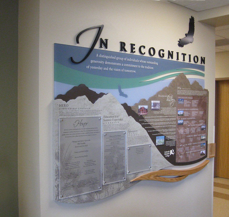 permanent history display with donor recognition