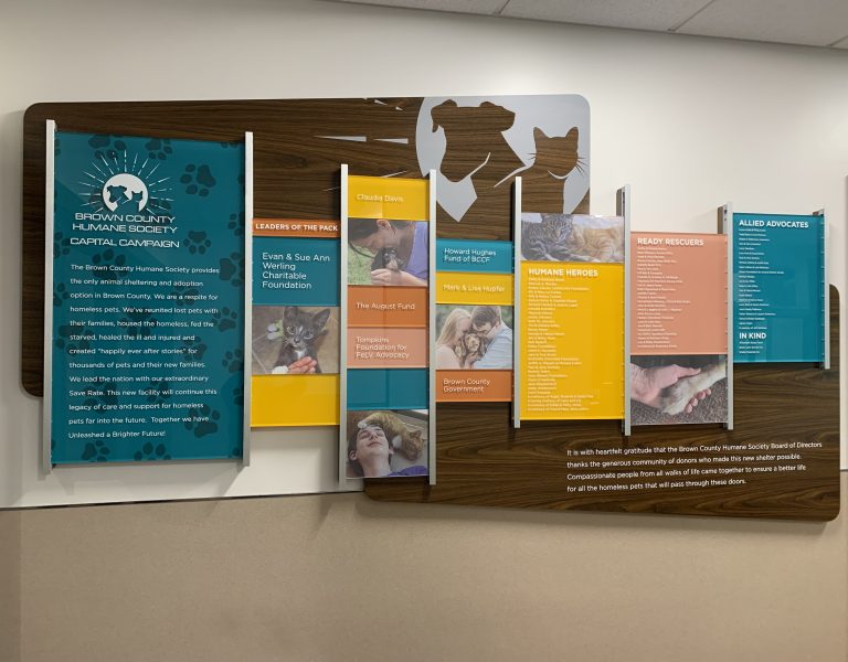 Donor Recognition, Polaris System, Capital Campaign, Large Printed Graphics, Animal Related, Humane Society Display, Durable Display
