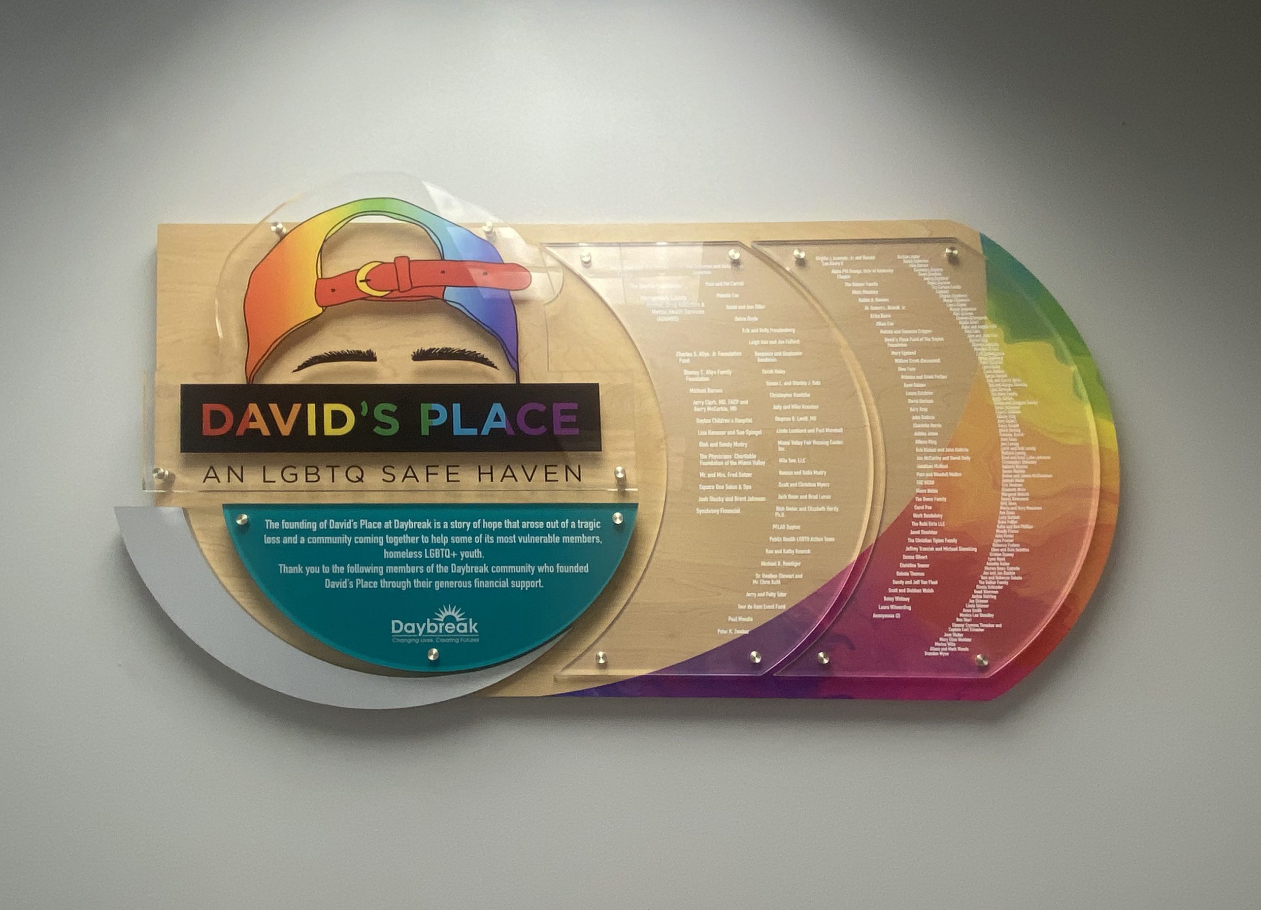 LGBTQ+ Display, Colorful Display, Donor Recognition Display, Capital Campaign, Clear Change