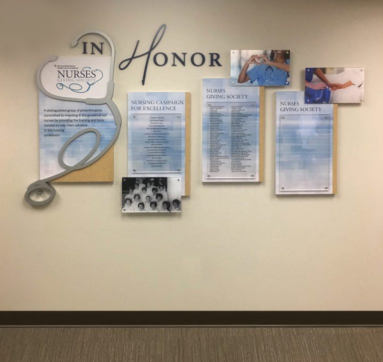 Nursing, Donor Display, Donor Wall, Clear Change, In Honor, Campaign
