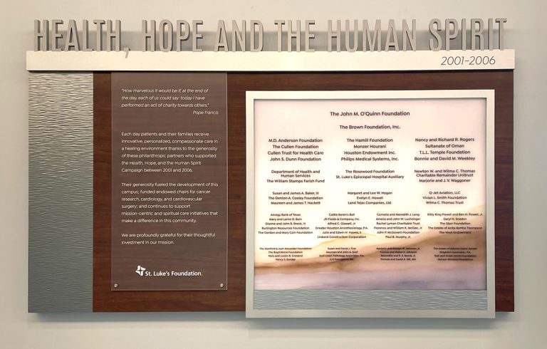 Backlighting, Donor Recognition, Donor Display, Donor Wall, Capital Campaign, Healthcare Recognition
