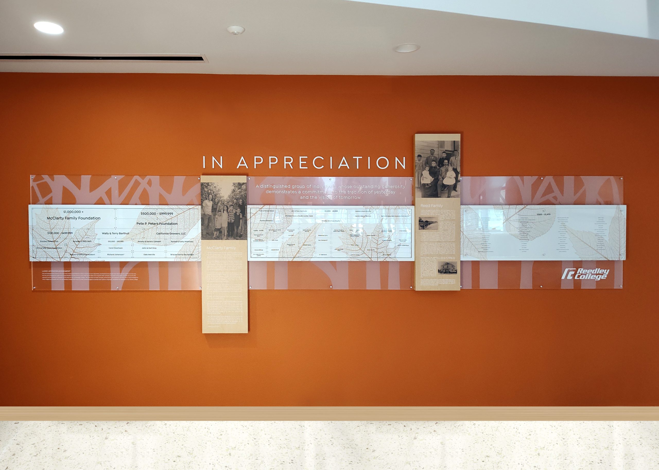 Capital Campaign, Major Donors, History Display, Donor Recognition, Donor Wall, Clear Change, ClearTech, Legacy Wall, Experiential Design