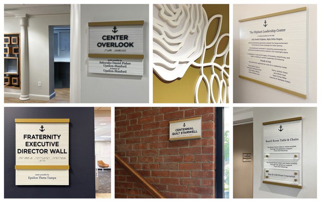 The Delta Gamma Foundation partnered with Partners In Recognition to create a unified recognition program, including donor walls, chapter features, and ADA-compliant signage. Each element strengthens their mission while honoring supporters and telling a lasting story.