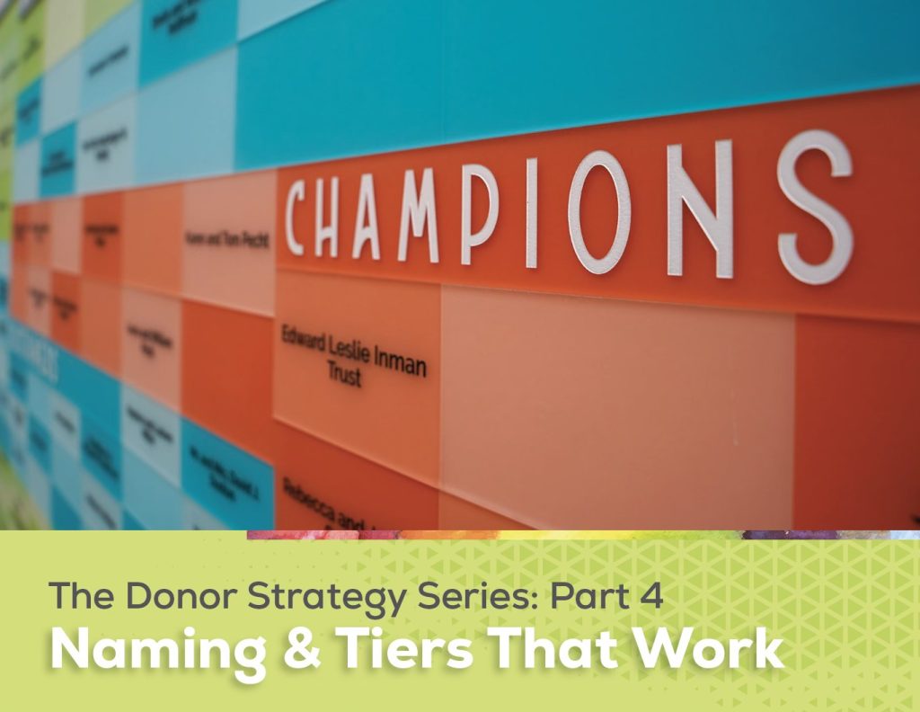 Donor Recognition Strategy Part Four: Naming and Tiers that Work