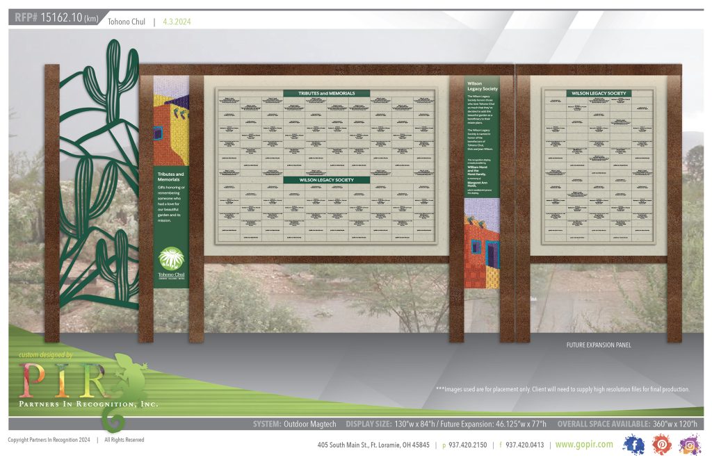 Outdoor donor recognition display with option to expand in the future.