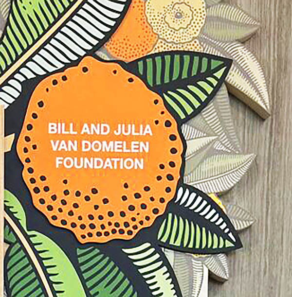 Major donor recognition element for Bill and Julia Van Domelen Foundation on hospital donor recognition display