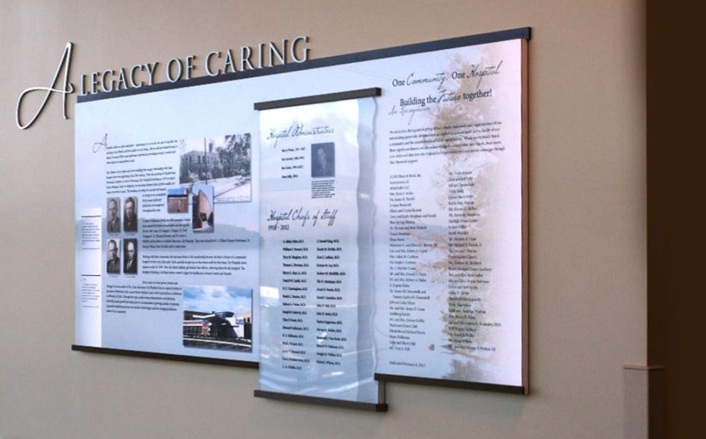 Leadership recognition display tied into the history display of the organization
