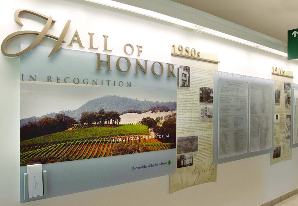 history display incorporated among donor recognition
