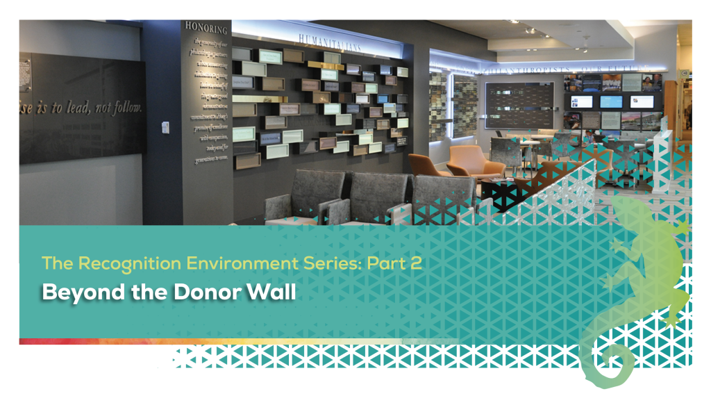 healthcare donor recognition throughout a hospital lobby