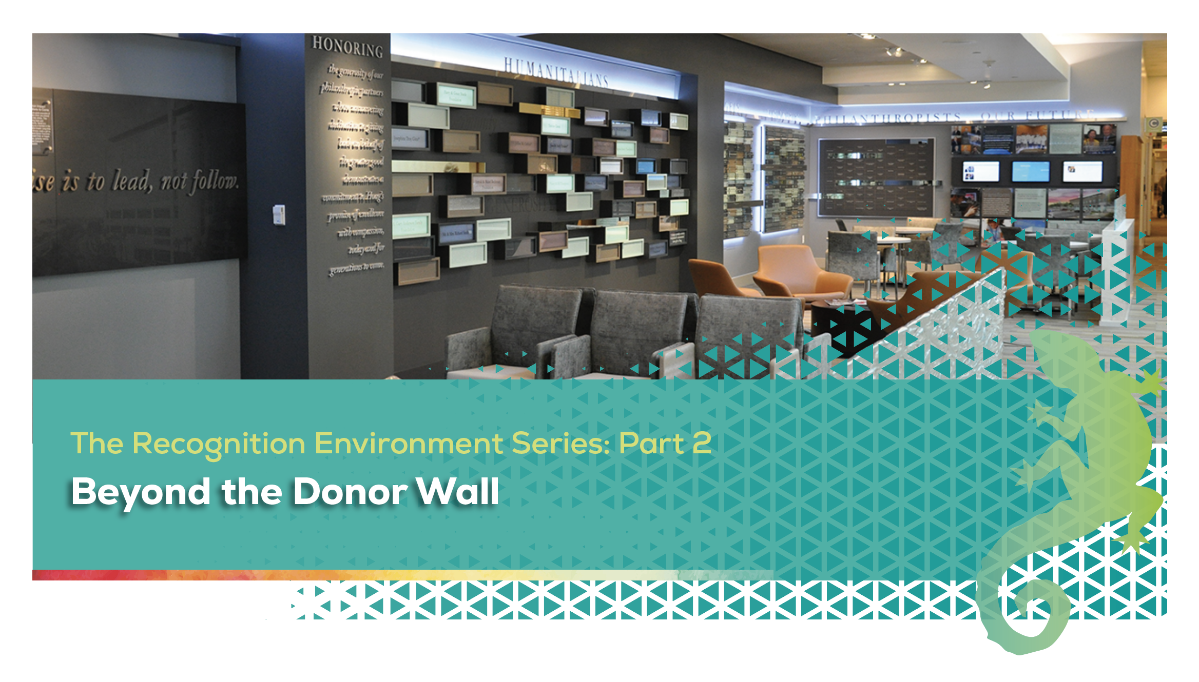 healthcare donor recognition throughout a hospital lobby