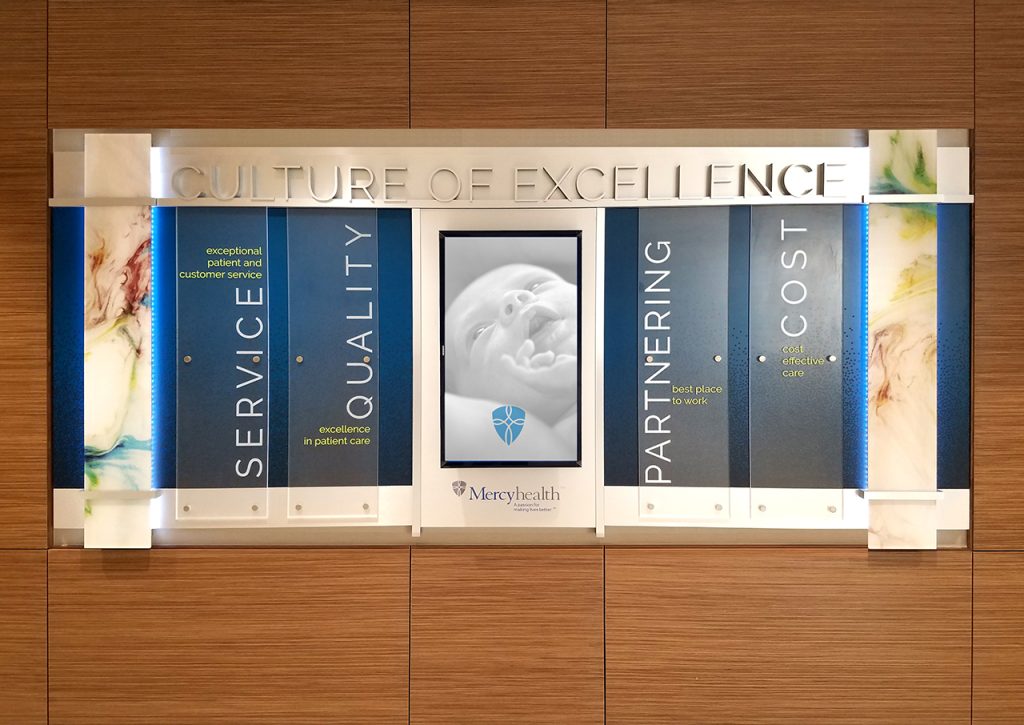 healthcare mission and vision digital recognition display