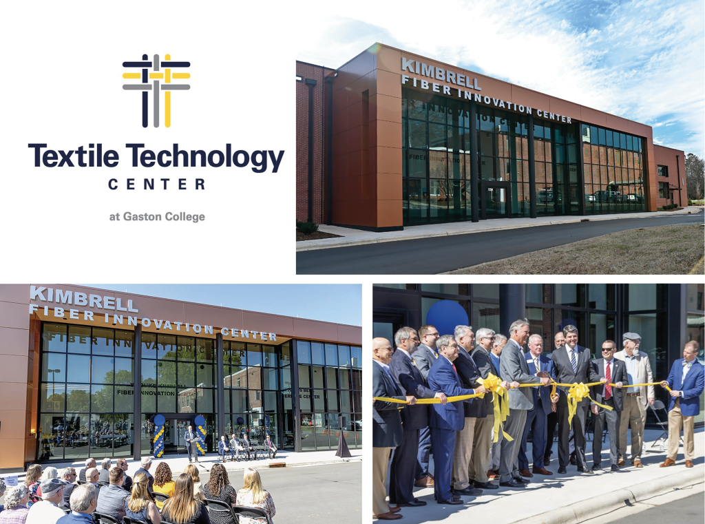 Photos of the grand opening of their Textile Technology Center that housed a donor recognition display for this capital campaign initiative.