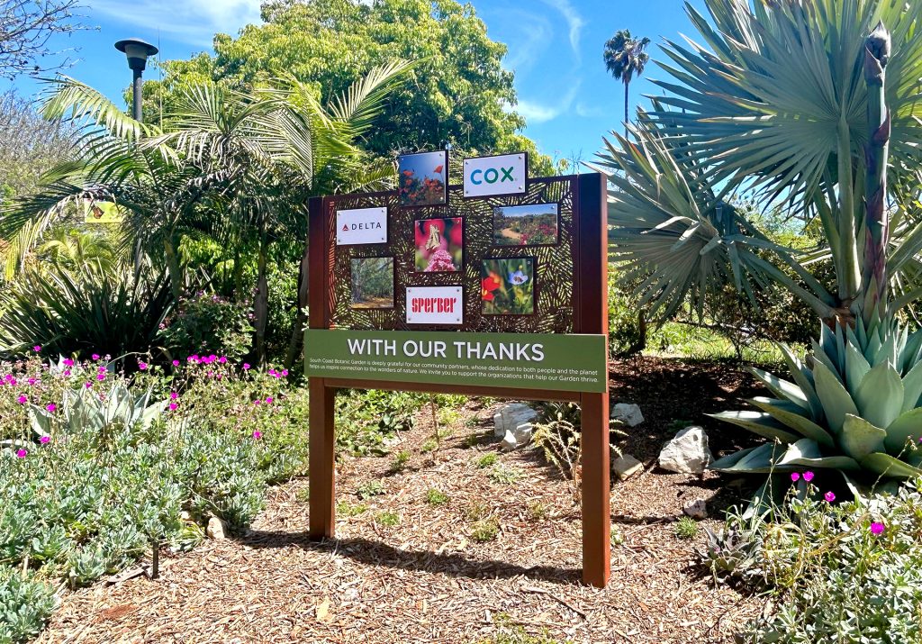 Freestanding outdoor sponsor recognition display in a desert environment