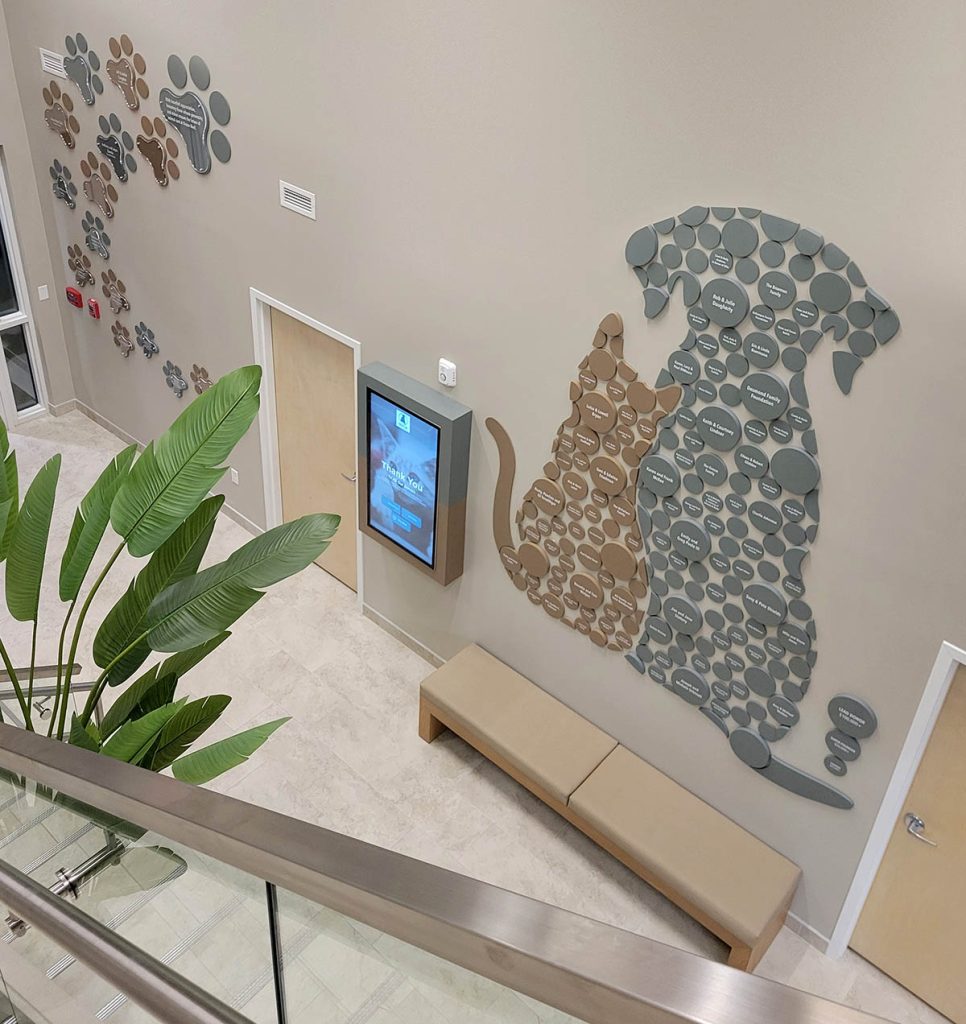 interactive digital display with donor recognition