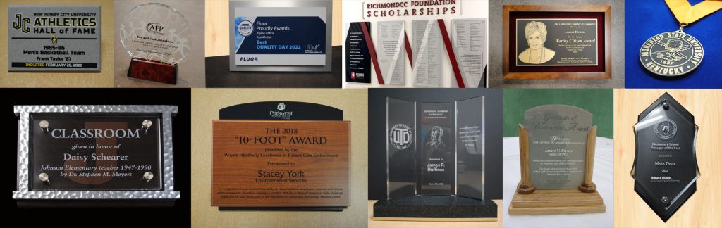 Many examples of awards are shown such as leadership awards, employee awards, scholarship awards, citizen of the year awards and hall of fame awards.